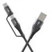 Boat Deuce 330 2-in-1 USB Cable, Mercurial Black