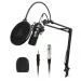 Maono AU-A03 Cardioid Condenser Microphone Kit Podcast Mic with Boom Arm Microphone Stand For Singing, Youtube, Zoom Meeting, Recording, Gaming, Livestreaming,Skype (Black)