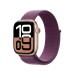 Apple Watch Series 10 GPS 42 mm Rose Gold Aluminium Case with Plum Sport Loop
