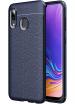 Golden Sand Slim Drop Tested Leather Texture Shockproof Armor TPU Cover for Samsung Galaxy A40 Back Cover Case (Samsung A40 Mobile Phone), Blue