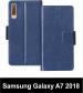Sbms Samsung Galaxy A7 2018 Edition Blue Artificial Leather Shock Proof Flip Cover