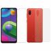 Kite Digital Samsung M02 Back Screen Protective Film Carbon Fiber Skin Transparent Sticker + Transparent Tempered Glass Screen Protector with Full Screen Coverage [Except Edges]
