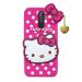 UNILORD Lenovo K8 Note Pink Rubber Screen Protector 3D Cute Hello Kitty Back Case Cover