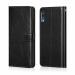 Clickaway Leather Finish Flip Cover for Samsung Galaxy A02 Inside Pockets & Inbuilt Stand Wallet Style Back Case Magnet Closure (Black)
