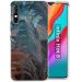 Fashionury Brown and Green Color Abstract Printed Infinix Hot 8 Mobile Soft Back Cover Case Compatible for Infinix Hot 8 |for Boys and Girls