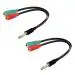BIGGEAR 2Pcs 20cm 3.5mm Jack Audio Splitter Cable 1 Male to 2 Female For Headset/Microphone