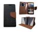 Fastship MI Redmi Note 4 Flip Cover | Canvas Cloth Durable long life | Wallet Stylish Mercury Magnetic Closure Book Cover Leather Flip Case for MI Redmi Note 4 - Black::Brown