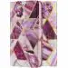 ClickCase Marble Series Faux Leather Back Case Card Holder Wallet with Magnetic Closure Flip Cover For Oppo A56 5G (Wine Purple)
