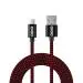 ODIO OCM07 Micro USB Premium Nylon Braided 1M 2.4A Fast Charging & Sync Cable (Red & Black Braided)