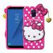 Indiacase Samsung Galaxy J6 Pink Rubber Shock Proof, Dual Protection, Silicone, 3D Catoon Kitty, Shock-Absorbent, Wireless Charging Compatible Cases & Covers