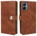 Coverage Flip Cover for Realme RMX3710 / Narzo N55 | Inside Back TPU & Stand | Wallet Stylish Button Magnetic Closure for Realme Narzo N55 - Brown