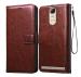 Fastship Faux leather Wallet with Back Case TPU build Stand & Magnetic Closure Flip Cover for Lenovo Vibe K5 Note - Executive Brown