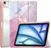 ProElite Case Cover for Apple iPad Air 13 inch 2024 M2 Cover, Transparent Smart Flip Cover for iPad Air 13 inch M2 2024 with pencil holder, Marble Pink