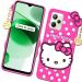RUPELIK (Hello Kitty Realme C35 Pink) Hello Kitty Rupper Back Case Cover |3D Cute| Soft Silicone Back Cover with Pendant Compatible for Realme C35 (Pink)