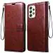 RUPELIK Samsung A52 5G Vintage Leather flip Case Cover| Inside TPU with Card Pockets Wallet Stand Magnetic Closure 360 Degree Complete Protection Vintage Flip Cover for Samsung A52 5G - Brown