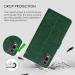 Casotec Premium Leather Kickstand Wallet Flip Case Cover with Magnetic Closure for Nokia C32 4G - Green