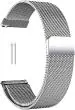 Black Lovies Silver Metal Smart Watch Strap For Fossil Q Founder 20,Marshal,Wander
