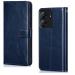 Fastship Leather Finish Inside TPU Wallet Stand Magnetic Closure Flip Cover for POCO C65 - Navy Blue