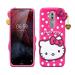RUPELIK (Hello Kitty Nokia 7.1 Plus Pink) Hello Kitty Rupper Back Case Cover |3D Cute| Soft Silicone Back Cover with Pendant Compatible for Nokia 7.1 Plus (Pink)