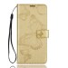 Trounce Butterfly Embosing (Gold) Leather Flip Wallet Case with Card Holder | Magentic Closure For Samsung Galaxy A70 / Samsung Galaxy A70S | Mobile Case| Back Flip Cover