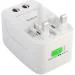 Upix Universal Travel Adapter with 125V 6A, 250V Surge/Spike Protected Electrical Plug (White)