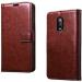 AmericHome Oppo K3, Model CPH1955 Brown Artificial Leather, Rubber Shock Proof Mobile Flip Cover