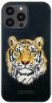 ICREATION Iphone 12 ProMax ,Santa Barbara Tiger Series Leather Case - Long Lasting Premium Case Black Back Cover
