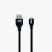 Ridge RDC011 PREMIUM NYLON BREADED 3 A 1.2 m COPPER Lightning Cable (Compatible with MOBILE PHONES, TABLETS, Black, One Cable)