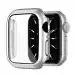 LIRAMARK Case Cover with Built-in Tempered Glass Screen Protector Compatible with 45mm Series of Apple Watch iWatch 7 ( Silver, 45mm) [ Snap On Design]