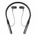 AKAI Zippy ZY600 Bluetooth in-Ear Earphone Neckband with Mic Playtime 80 Hours Fast Charging Vibration for Incoming Calls Metal Magnetic Earbuds Google Siri Voice Assistant TF Card Slot (Black)