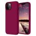 LIRAMARK Liquid Silicone Soft Back Cover Case for Apple iPhone 13 (6.1 Inch) (Wine)