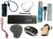 Anjo 8 in 1 Combo Of Wired Keyboard, Wired Mouse, Pad with Wrist Support, USB Hub 3.0, Cleaning Kit With Cloth & Brush 100ml, Extension Cable 1.5 Meter, LED light, OTG 2in1 Micro & C to A Type