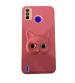 Fastship Colour Eye Cat soft Kitty Case Back Cover for Tecno Spark Go 2020 | Faux Leather Finish 3D Pattern Cat EYES Case Back Cover Case for Tecno KE5 / Spark Go 2020 - Pink
