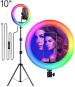 Webilla Ring Light 13 Rgb Ring Light With Adjustable Tripod Stand, Mini Led Dimmable Selfie Ring Light With Cell Phone Holder