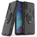 TRIFTY Black Plastic Heavy Duty Shockproof Armor Kickstand Back Case Cover with Ring Holder for Samsung Galaxy M31 Prime