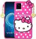 Aviaaz Vivo Y21 2021 Soft Rubberized TPU Girls Kitty Pink Silicon, Rubber Back Cover