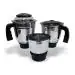 MAYUMI 3 Pc Premium Mixer Jar Set | Heavy Gauge | Liquid Jar(1.5L), Dry Jar(1L), Chutney Jar(0.4L) (Black)