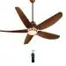 KUHL Stylish Fan Luxus C5| 30W| BLDC Technology| 5-Star Rated| Operate on Remote-Mobile-Alexa (15, Brown)