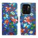 A D Enterprises Blue Pattern Flip Cover for Tecno Spark Go 2023 | Magnetic Case | Shock Absorbent | Flip Cover Tecno Spark Go 2023