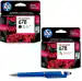 HP 678 Original Ink Cartridge (Black & Colour) (Set of 2) With ITGLOBAL 3in1 Multi-Function Pen