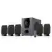 Intex 650 FMUB 5.1 Channel 70 W Sound Output Bluetooth Speaker with Multiple Input, Output, Recording Feature, Power Indicator LED Display, In-Built Digital FM PlayabilityMain Unit-Wooden, Satellite-Plastic Body (Black)