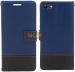 Niger Vivo Y81 Blue and Black Artificial Leather Shock Absorbent and Hands Free Mobile Back Cover with Holder