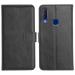 Profov Vivo Y15 Flip Cover Case | Hand Stitched | Shockpooof | Wallet Style Leather Flip Back Cover for Vivo Y15 (Black)