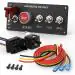 MODAXE 12V Racing Switch Panel Kit 5 in 1 Carbon Fiber Car Ignition - Ignite Power & Control with Red Illuminated Start Button - Easy Installation - Ultimate Power Center for High-Performance Vehicles!
