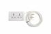 SeCro 230 volts 1500 - 3600 Watts 16 Ampere Dual Socket and Plug Extension Cord Cable(White,2 Meter)
