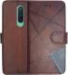 SUPER ME OnePlus 8 Brown Leather Dual Protection Flip Cover