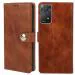 COVERBLACK Redmi Note 11 Flip Cover | Full Body Protection | Wallet Stylish Button Magnetic Closure Book Cover Leather Flip Case for Redmi Note 11 - Executive Brown