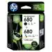 HP 680 Ink Cartridges Combo Pack (1 Black Cartridge + 1 tri-Color Cartridge)