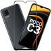 Hobbytronics Poco C3 Black Scratch Resistant, Anti Fingerprint with Bubble Proof Tempered Glass with Installation Kit (18 x 10 x 2 cm)