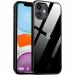 TEEKAOO Defendo Series Transparent PC + Silicone Back Cover Case Compatible with iPhone 12/12 Pro (Black)